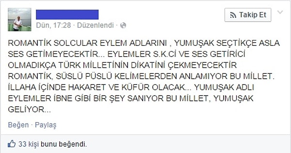 3. Facebook'ta memlekete dair mühim yorumlar yapmak.