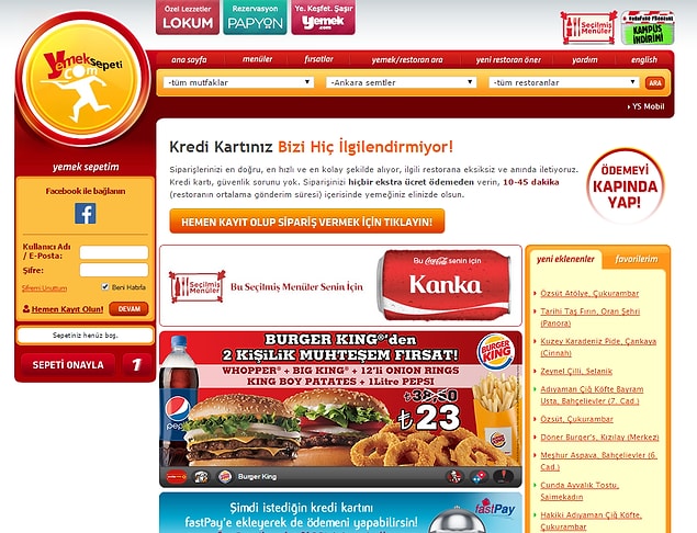 1. Yemeklerin Sepeti - yemeksepeti.com