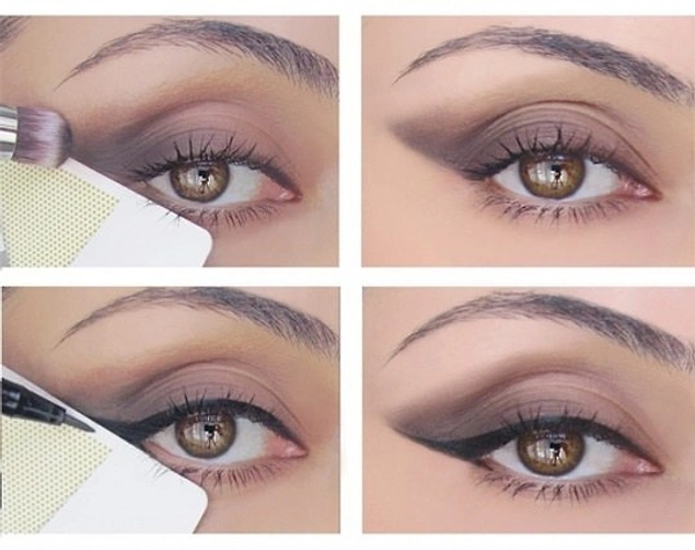 Eyeliner çekerken kuyruğa şekil vermekte zorlanıyor musunuz? Bir de kredi kartı yardımıyla şekillendirmeyi deneyin.