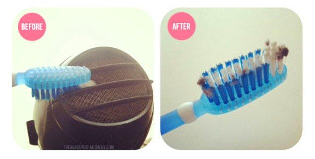 35. Saç kurutma makinenizin filtresini temizlemek için eski diş fırçanızı kullanabilirsiniz.