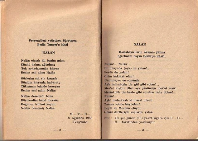 60'larda Bakırköy Ruh ve Sinir Hastalıkları Hastanesi’nde Yatan Akıl Hastalarının Yazdığı 26 Şiir