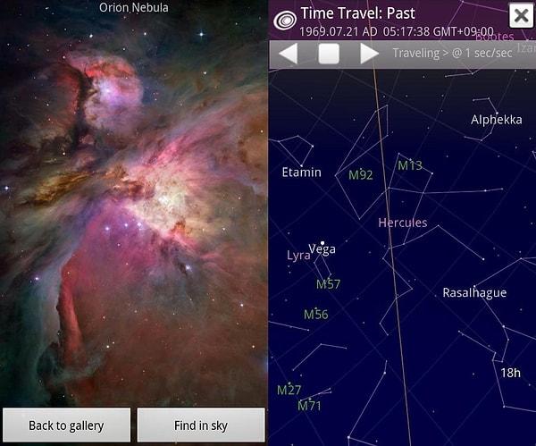 9. Google'ın gökyüzü haritasıyla hem eğlendirip hem de bilgi vererek yıldızları gözlemleme imkanı tanıyor.