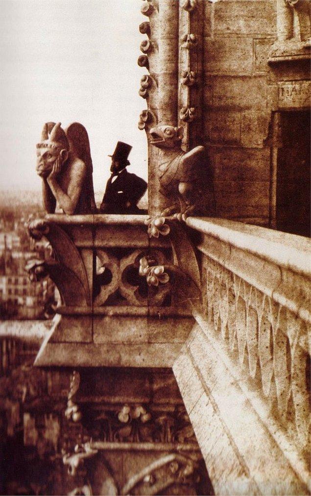 38. Henri Le Secq Notre Dame Katedrali tepesindeyken. Paris, Fransa, 1853.