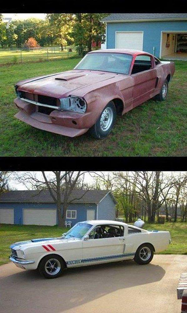 10. Özellikle Amerika'da çok fazla dikkat çeken bir model olan eski Ford Mustang'lardan hurdalıklarda istemediğiniz kadar bulabilirsiniz