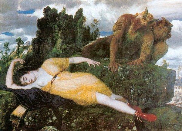 14. Arnold Böcklin:Diana sleeping with two fauns