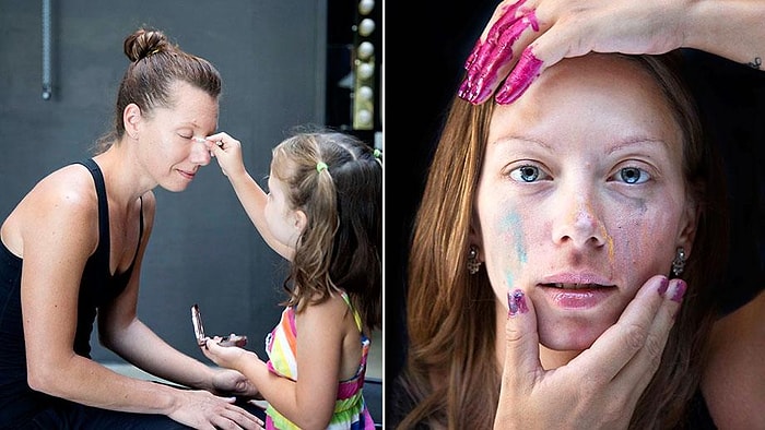 Annelerine İçlerinden Geldiği Gibi Makyaj Yapan Küçük Kızlardan Kalpleri Isıtan 9 Fotoğraf