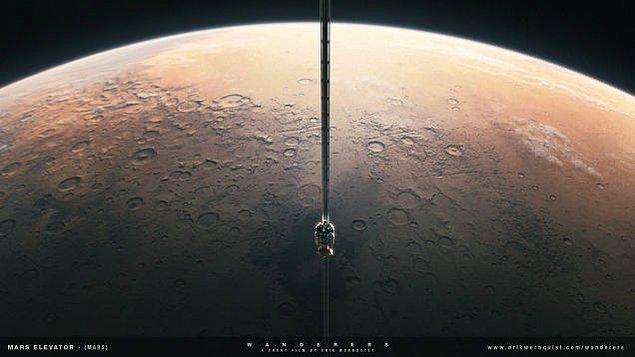 Mars üzerinde bir asansör görevi gören yapı