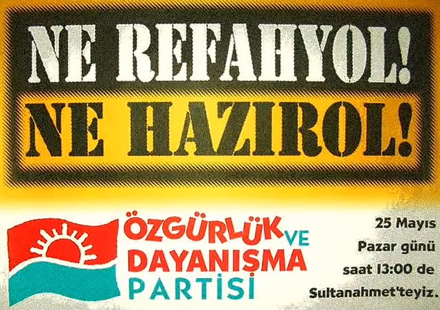 6. ÖDP - Refah Partisi İktidarına Karşı Afiş