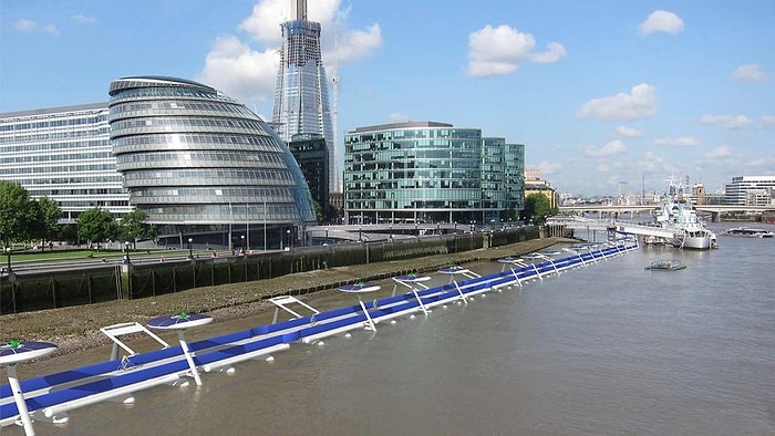 Londra Thames Nehri'ne Yüzen Bisiklet Yolu