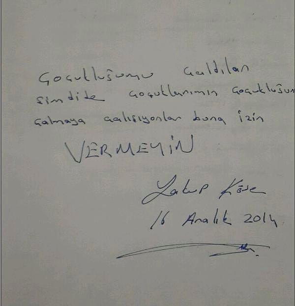 Yakup Köse, gözaltındayken kendi el yazısıyla mesaj yolladı
