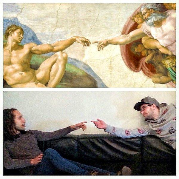 17. "The Creation of Adam" Michelangelo