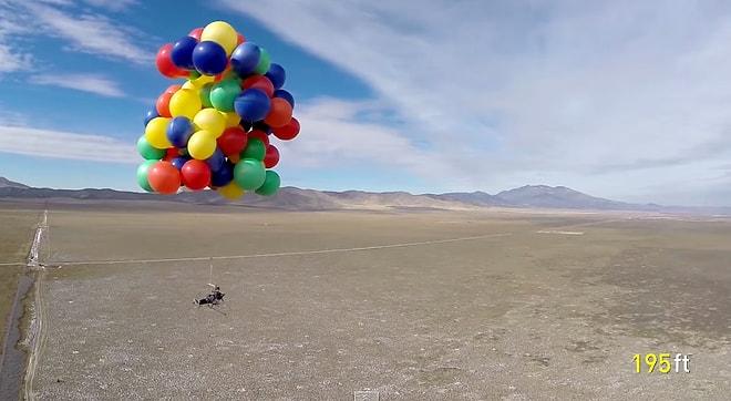 90 Balon ve 1 Sandalye İle Gökyüzüne Tırmanan Çılgın Adam