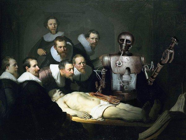 2. Dr. Nicolaes Tulp'ın anatomi dersine katılan bir garip robot.