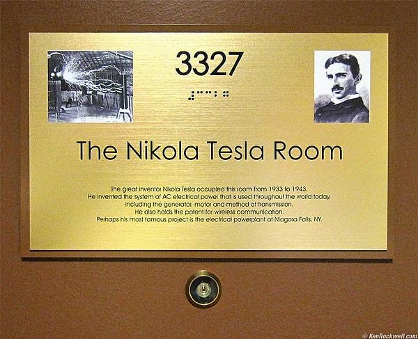 O odaya Nikola Tesla ismi verildi.