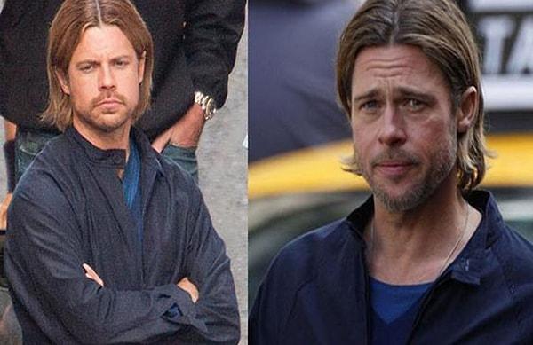 4. Brad Pitt ve İkiz Dublörü Domonkos Pardanyi (World War Z)