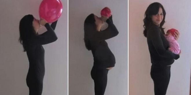 Hamileliğini Bir Balonla En Acayip Şekilde Anlatan Yaratıcı Kadın