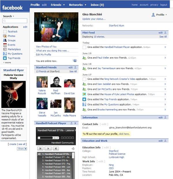 1. Facebook, dünyada ve ülkemizde 2007 yılında popüler oldu.