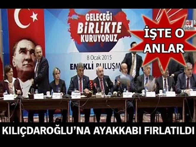 Kemal Kılıçdaroğluna ayakkabılı saldırı anı! İşte o anlar - 8 Ocak 2015