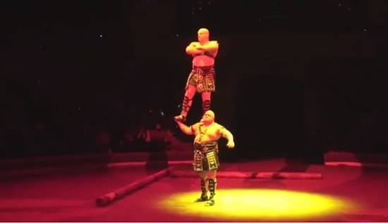 Akrobatların Kilolu da Olabileceğini Gösteren İri Kıyım İkili