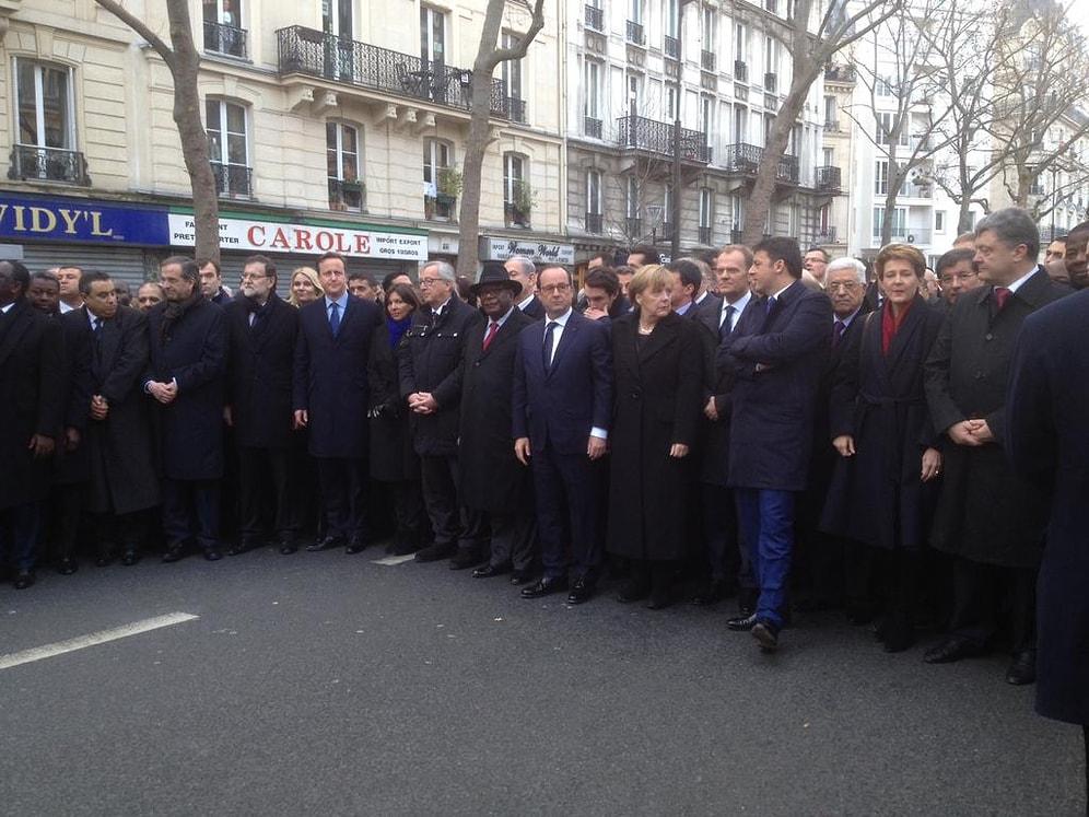 Liderler Paris'te "Teröre Karşı Birlik'' İçin Yürüdü