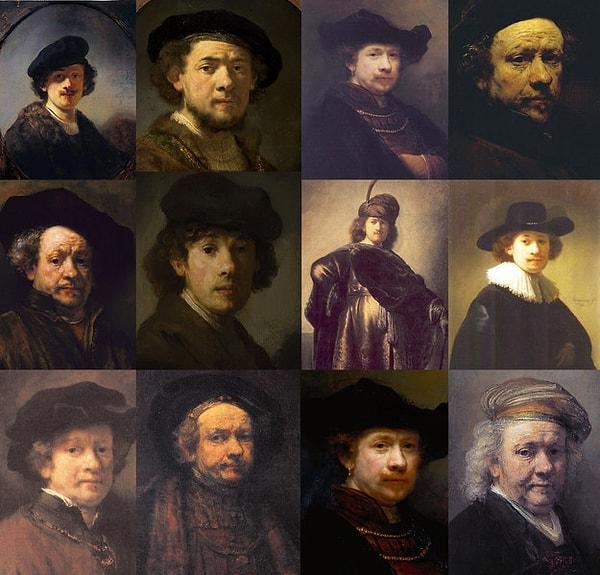 4. Rembrandt, selfie çılgınlığı başlamadan çok önce kendi portrelerini yapıyordu.
