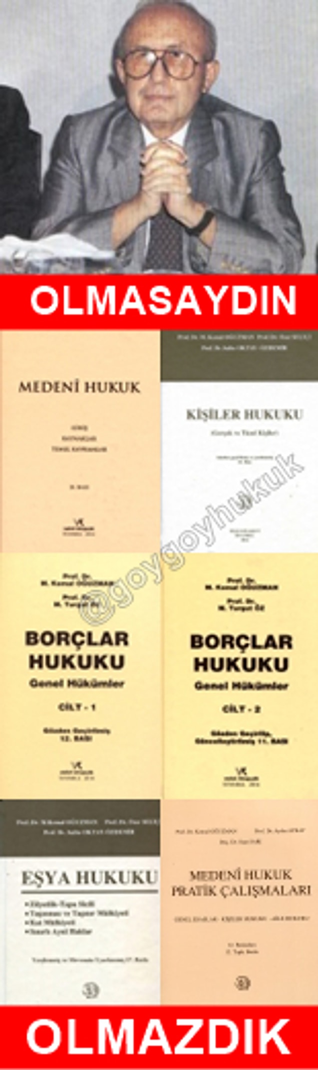Üstad kaleme aldığı kitaplar kadar hukuk insanı oluşuyla da dikkat çeker.Çünkü Oğuzman hukuk fakültesinde ders verirken vefat etmiştir.