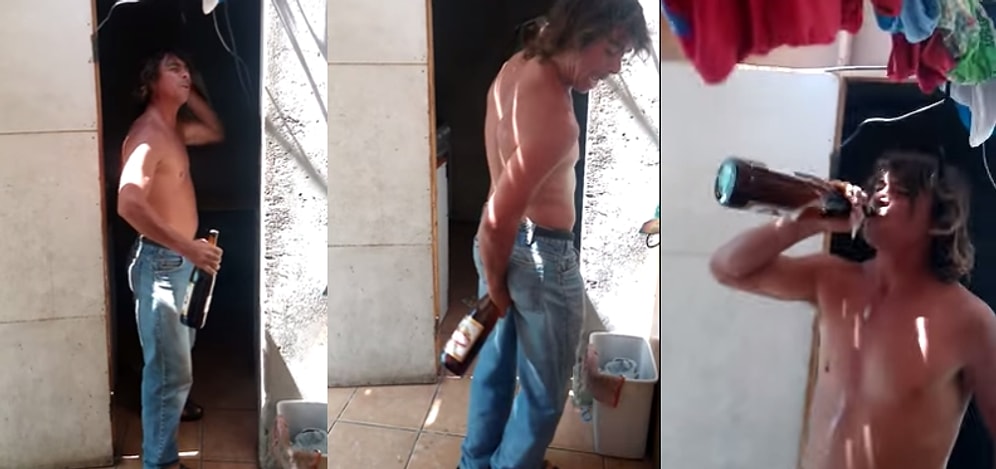 Poposuyla İçeceği Açıp Bir Güzel de Yudumlayan Dayı