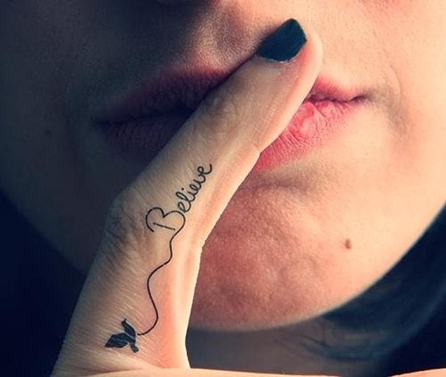 They have a teeny-tiny tattoo and they go into a ceaseless effort of showing it.