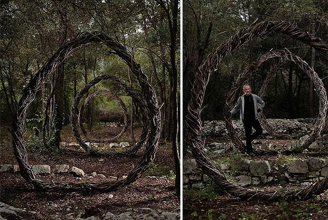Tüm Yılını Ormanda Organik Materyallerden Heykel Yapmaya Harcayan Artistin Sürrealist Eserleri