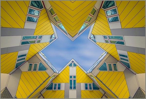 15. Hollanda'da mimar Piet Blom tarafından tasarlanan baş döndüren evler.