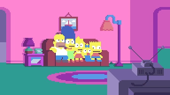 Simpson Ailesini Bir de Pixel Görüntüde İzleyin