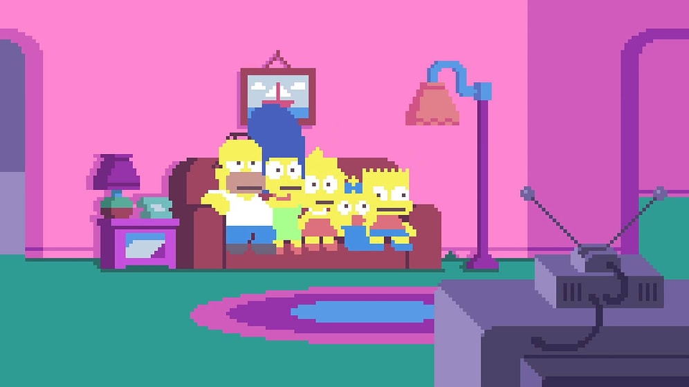 Simpson Ailesini Bir de Pixel Görüntüde İzleyin