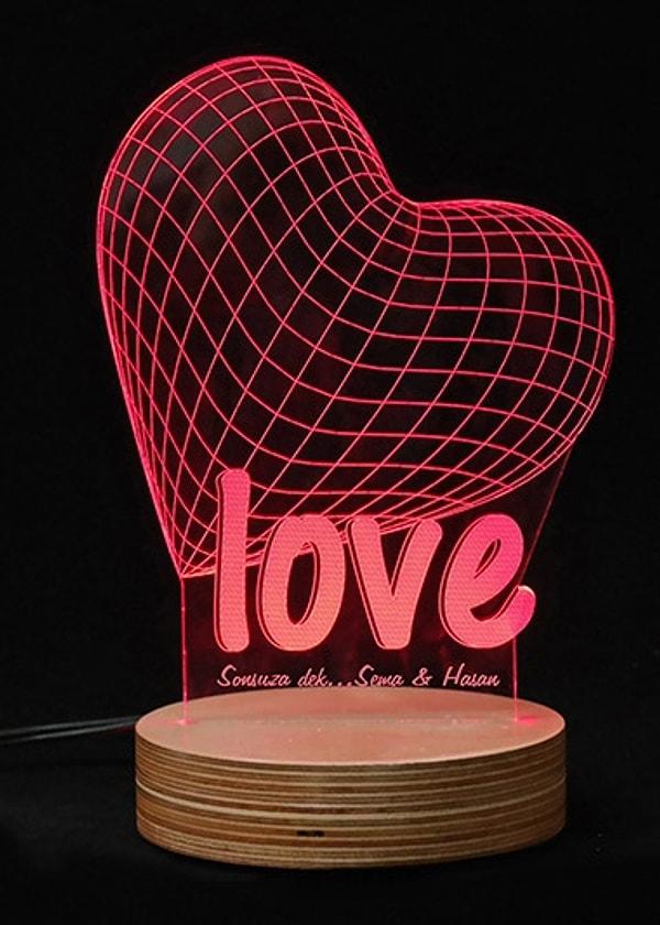 Kişiye Özel 3 Boyutlu LOVE LED Pleksi Lamba