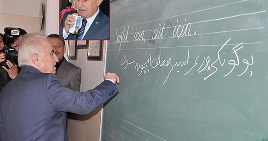 Edirne Valisi Tahtaya Osmanlıca 'Süt İçin' Yazdı