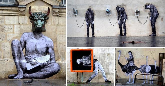 Paris Sokaklarını Olağanüstü Sanat Eserleri ile Süsleyen Sanatçıdan 11 Mizah Yüklü Çalışma