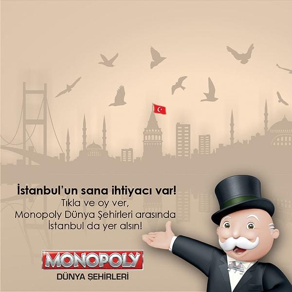 9. MONOPOLY Dünya Şehirleri'nde yer alması için herkesin ona oy verecek olması!