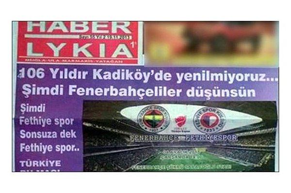 2. Çünkü 106 yıldır Fenerbahçe'ye yenilmemiştir.