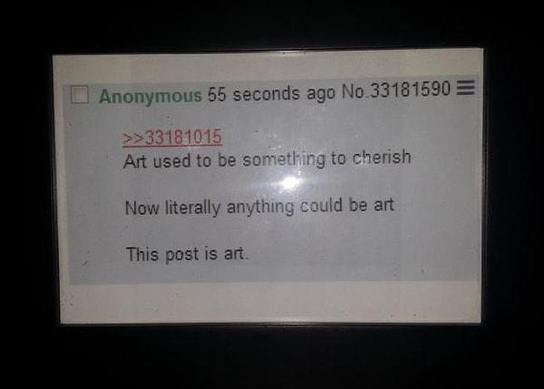 12. "Anonim Sanat Eseri” ismindeki 4Chan ekran görüntüsü (220 bin TL)