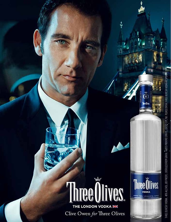 CLIVE OWEN - THREE OLIVE VODKA