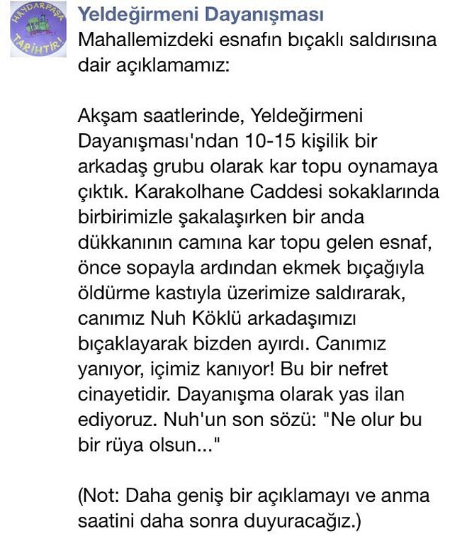Nuh Köklü'nün son sözü: 'Ne olur bu bir rüya olsun'