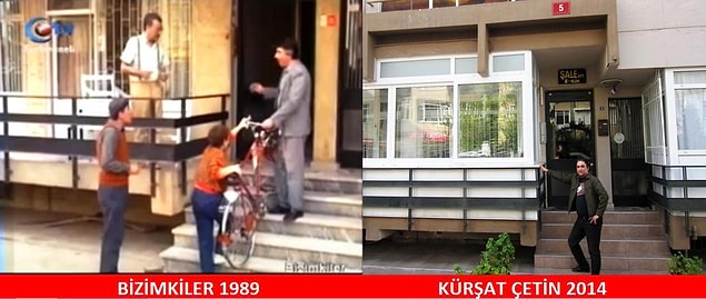 22. Ali'nin ilk bisiklet heyecanı. Sabri Bey ve Kapıcı Cafer tebrik ediyor. Yer: Suadiye