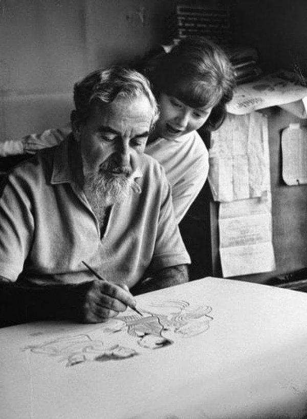1- Karikatürist Al Hirschfeld ve kızı Nina, 1961.