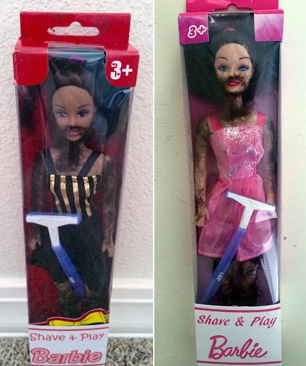 15. "Traşla ve oyna" Barbie'leri. Kızınızı sevmediğinizi göstermenin en kolay yolu