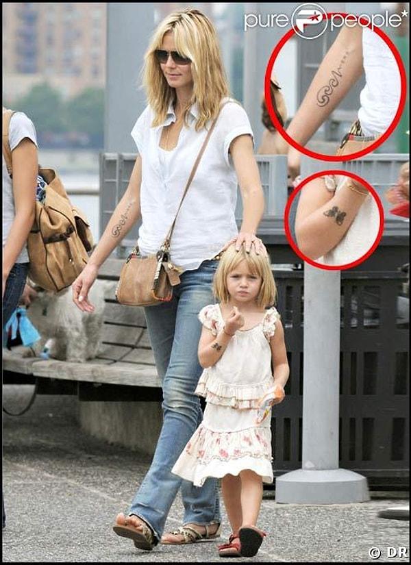 16. Heidi Klum da dövmeli annelerden biri