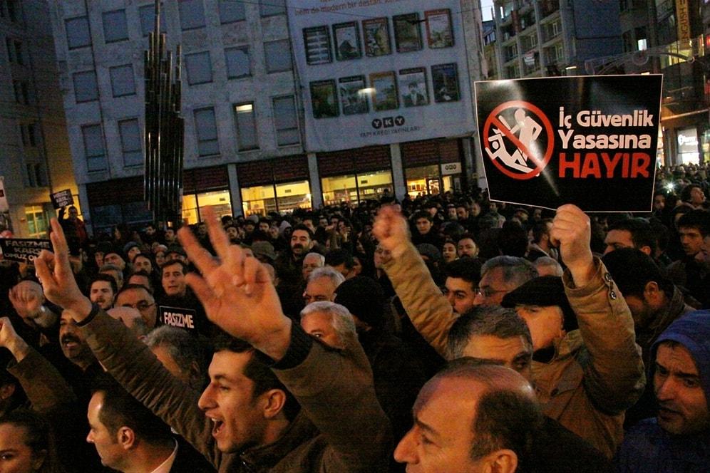 Taksim'de İç Güvenlik Paketi'ne Protesto