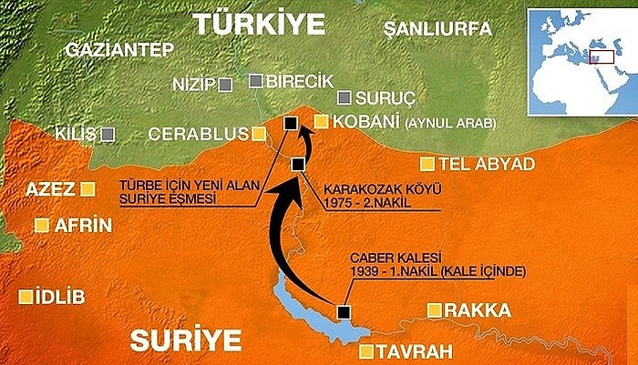 Yeni Türbe Türkiye Sınırına 200 Metre Uzakta