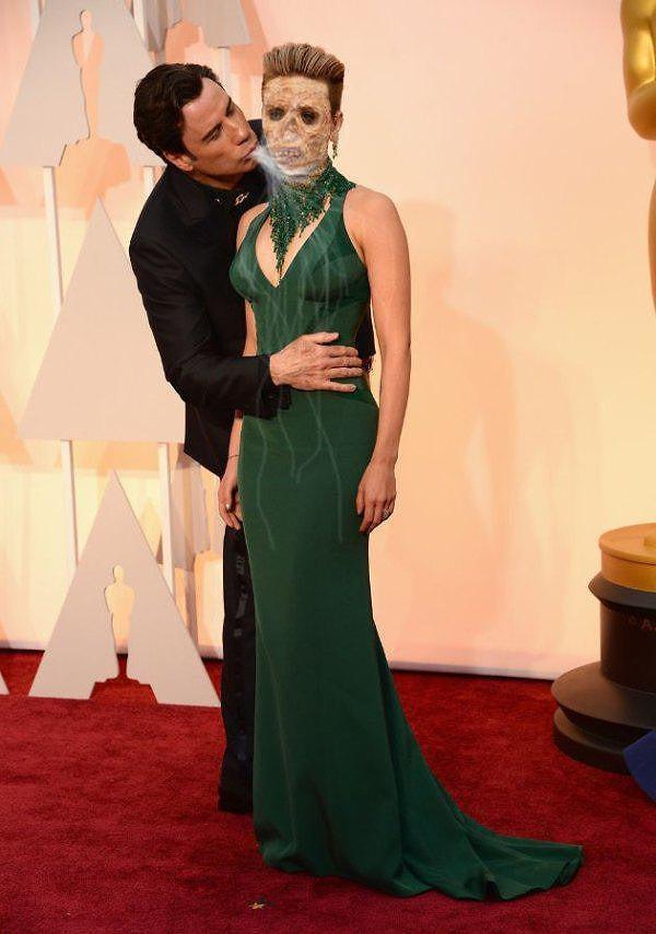 8. Millet hayat öpücüğü verirken John Travolta ruh emici öpücük atıyor