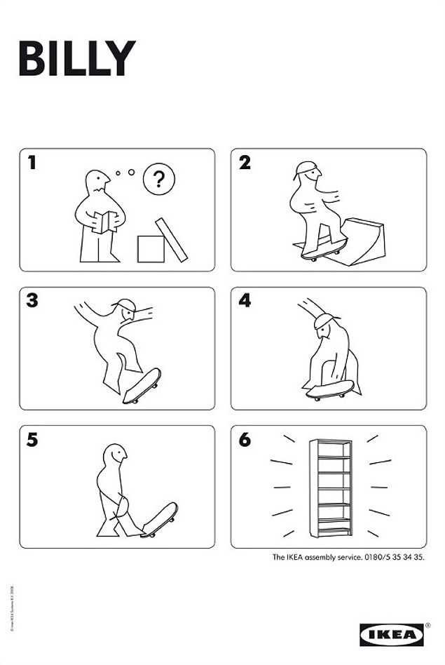 15. Billy çok eğlendi ve dolabı kendi kendine oldu.