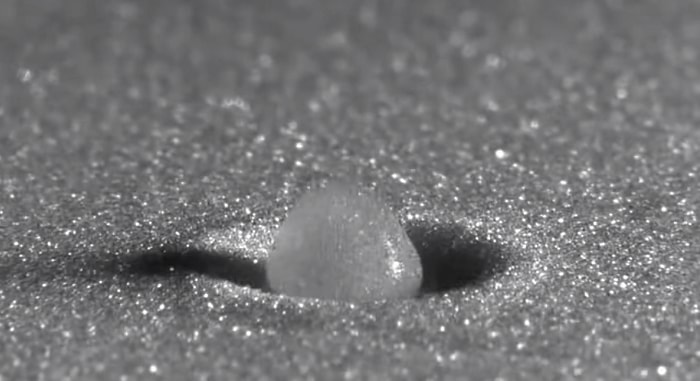 Ağır Çekimde Kumlu Yüzeye Yağmur Damlası Etkisi