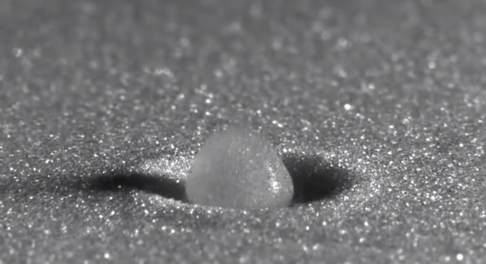 Ağır Çekimde Kumlu Yüzeye Yağmur Damlası Etkisi